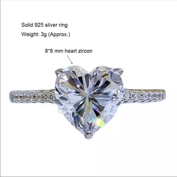 🌟Romantic Heart Shaped Sterling Silver Ring - Picture 3 of 5